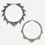 Jacob Bengel, Brickwork necklaces, set of two, c. 1931-33, paint on polished chrome-plated metal
