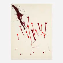 Untitled by Bill Alpert, ink and acrylic on paper laid to board, sold May 2024
