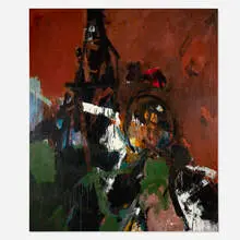 Sidney Gross, Abstract #413, 1955, oil on canvas