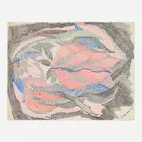 Untitled by Eugenia Sumiye Okoshi, ink, colored pencil and graphite on paper, sold May 2024