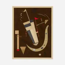 Edna Taçon, Untitled, 1941, paper, felt, and metal collage on paper