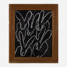 Black Panther by Hunt Slonem, 2019, oil and acrylic with diamond dust on panel in artist's frame, sold May 2024