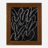 Black Panther by Hunt Slonem, 2019, oil and acrylic with diamond dust on panel in artist's frame, sold May 2024