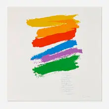 promise by Corita Kent, 1978, screenprint in colors, sold May 2024