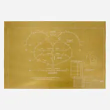 Danh Vō, The New Secret of Keeping a Pretty Skin, 2011, gold leaf on blueprint