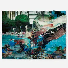 Fabian Marcaccio, Casual Miami Paintant, 2006, giclée print, oil and silicone on canvas