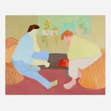 Sally Michel Avery, Checkers, 1983, oil on canvas