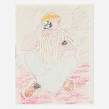 Randy by Sally Michel Avery, 1983, pastel and ink on paper, sold May 2024