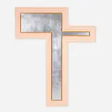 Christian Eckart, Martyr (OP-65), 1986, gel-medium, poly-vinyl color, aluminum leaf and acrylic enamel on birch plywood with enamel on pine and poplar frame