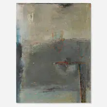 Judith Streeter, In Transit, 1992, mixed media on panel