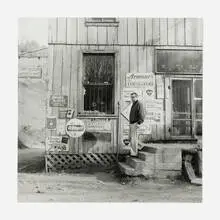 Tom Garver at the General Store, Husk (Nella), North Carolina by O. Winston Link, gelatin silver print, sold May 2024