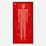 John E. Buck, Red Jesus, 1986, woodcut in colors