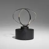 José de Rivera, Construction 6-1-66 (Kinetic Sculpture), 1979, stainless steel, painted wood