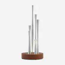 José de Rivera, Six Aluminum Elements, 1953, stainless steel, walnut