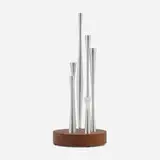 José de Rivera, Six Aluminum Elements, 1953, stainless steel, walnut