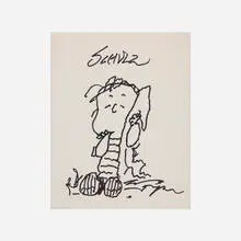 Charles M. Schulz, Untitled (Linus and his Blanket), ink on cardstock