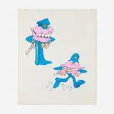 attribution Todd James, Untitled (Police Lips), ink on paper
