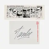 Stan Lee, The Amazing Spider-Man and signature, ink on paper