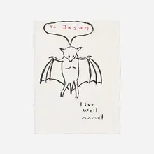 Untitled (To Jason) by Marcel Dzama, ink on paper, sold May 2024