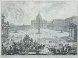 Veduta della Basilica e Piazza di S by Giovani Battista Piranesi, Etching; published by Bouchard and Gravier, sold Apr 2013