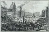 Veduta di Piazza a Navona sopra le rovine del Circo Agnole by Giovanni Battista Piranesi, Etching, sold Apr 2013