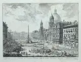 Veduta di Piazza a Navona sopra le rovine del Circo Agnole by Giovanni Battista Piranesi, Etching, sold Apr 2013