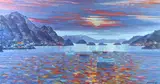 Howard Behrens, SUNSET OVER THE WATER, giclee on canvas, SUNSET OVER THE WATER, giclee on canvas