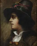 Jm Colvin, Portrait of a Young Man in Profile, Oil on canvas