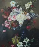 Mary Taylor McCarty, Flower Piece, Oil on board