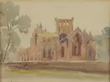 English School, MELROSE ABBEY, located and dated Sept. 29, 1898 lower left, Watercolor
