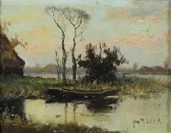Jurrien Marinus Beek, Holland Landscape, Oil on board