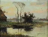 Jurrien Marinus Beek, Holland Landscape, Oil on board