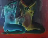Ricardo Davila, Two Figures, Oil on canvas