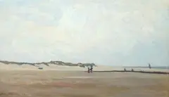 Figures on a Beach by Julien Déjardin, Oil on canvas, sold Apr 2013