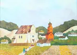 Julian Bajkiewiez, Village Churches, Oil on board