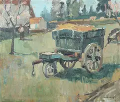 Maurice Leclercq, The Hay Cart, Oil on canvas