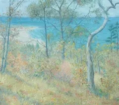 Autumn on the Lake by Joseph Trevitts, Oil on canvas, offered Apr 2013