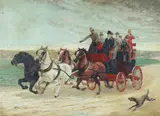 Untitled by American School, THE OLD MAIL COACH, oil on canvas .inscribed in oil lower left " The O.J, offered Apr 2013