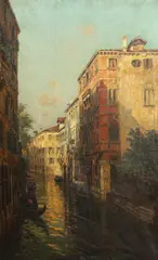Bernardo Hay, Venetian Canal, Oil on canvas