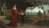 Lady in Red with Child and Courtier by Francis H. Eastwood, Oil on canvas, offered Apr 2013