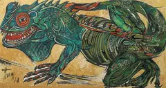 Thawan Duchanee, Lizard, Oil on canvas