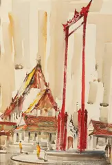 Kid. Kasalwat, Wat Suthat and the Great Swing, Ink and color on paper