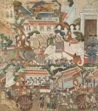 Ratanakosin School, Procession, Ink and color on cloth