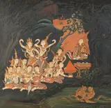 R. Hampe, Bhuridatta Jataka, Ink, color and gold on cloth