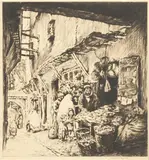Kerr Eby, SHOPS IN THE CASBAH and OAKS, Etching - First
