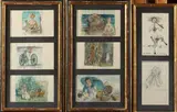 Jean-Pierre Alaux, FIGURATIVE STUDIES: THREE WORKS, each signed lower margin, Watercolor, pen and ink and pencil