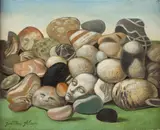 Jean-Pierre Alaux, Face Amongst the Stones, Oil on canvas