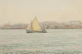 Louis Feuchter, Chesapeake Bay Crabbing Skiff, CHESAPEAKE BAY CRABBING SKIFF, watercolor