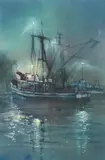 Tom Lynch, Then Night Trawler, Watercolor