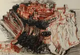 Alejo Vidal-Quadras Veiga, View of Monte Carlo, Ink and watercolor